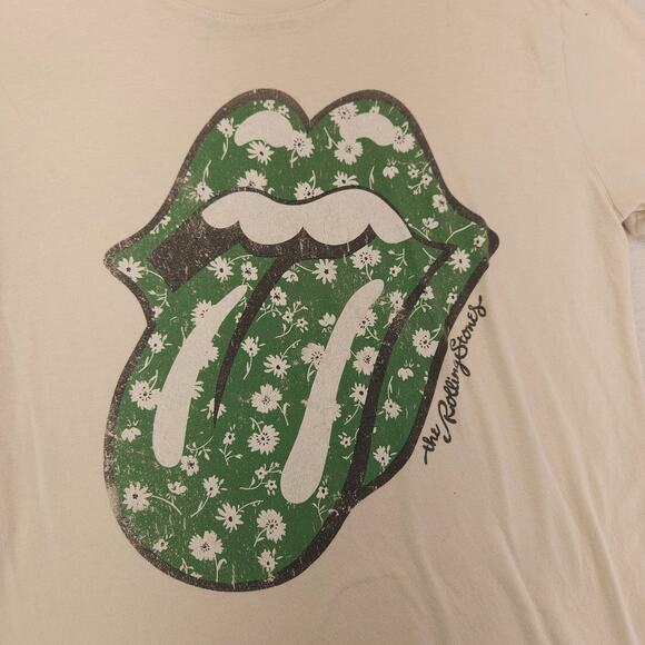 Rolling Stones Band Crew Neck Short Sleeve Graphic T Shirt Womens Size L White - Picture 4 of 11